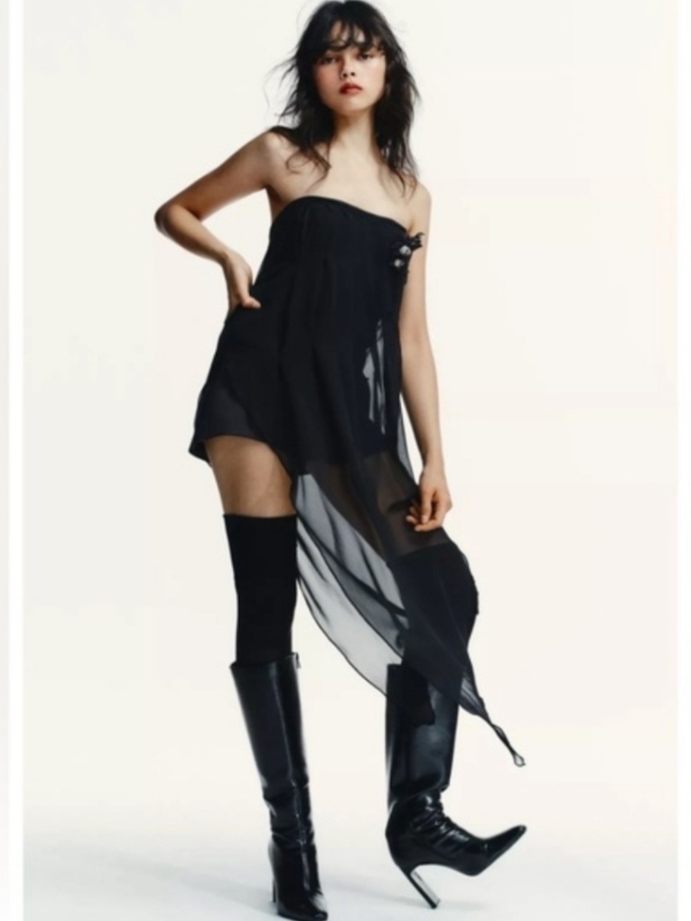Zara Black Sheer Tube Top